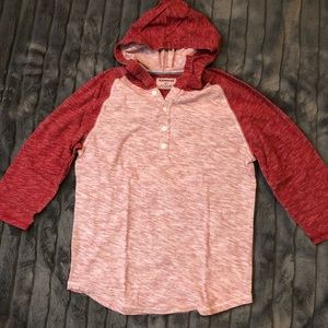 Express Baseball Tee with Hoodie, Size Small (S)